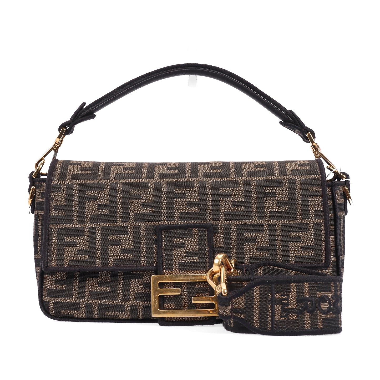 Pre-Owned Fendi Baguette Brown Canvas Shoulder Bag L