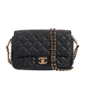 Pre-owned CHANEL Quilted Caviar Calfskin Leather Crossbody bags Flap Black Caviar Calfskin 52137963