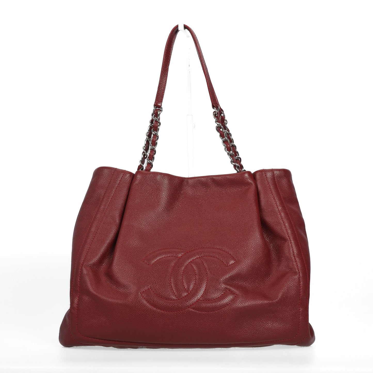 Pre-Owned Chanel Burgundy Calfskin Shoulder Bag 17925130