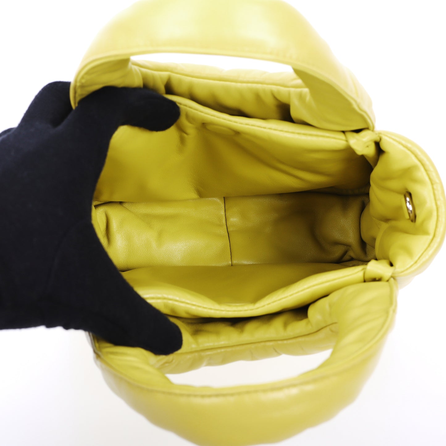 Pre-Owned Prada Soft Yellow Calfskin Shoulder Bag 18612684