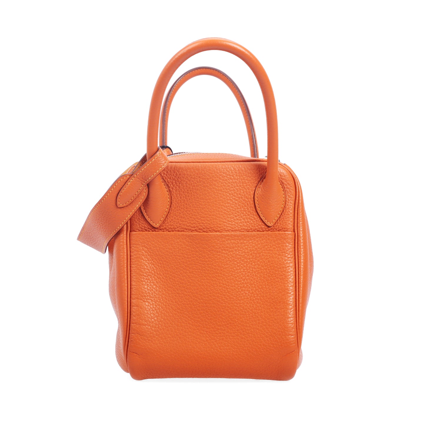 Pre-Owned Hermes Lindy Orange Clemence Calfskin Shoulder Bag 18623788