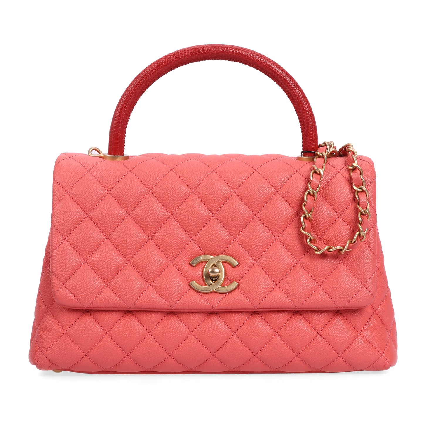 Pre-Owned Chanel Coco Handle Pink Calfskin Leather Crossbody Bag 19915501