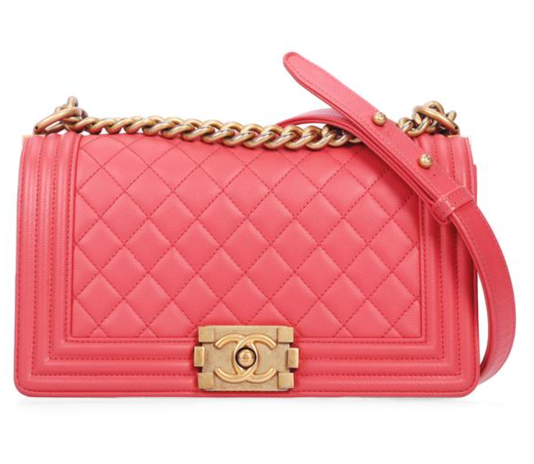 Pre-owned Chanel Medium Caviar Pink Leboy Shoulder bag 49781691