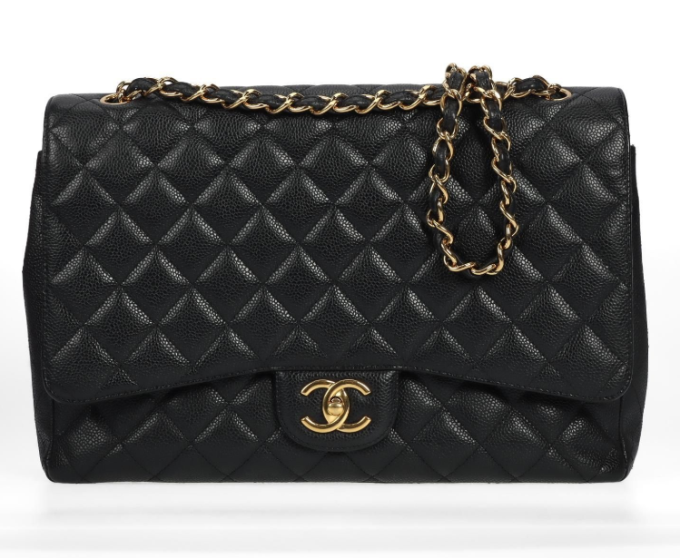 Pre-Owned Chanel Classic Flap Black Caviar Calfskin Shoulder Bag 74292492