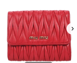 Pre-Owned Miu Miu Matelassé Red Calfskin Wallet 65907807