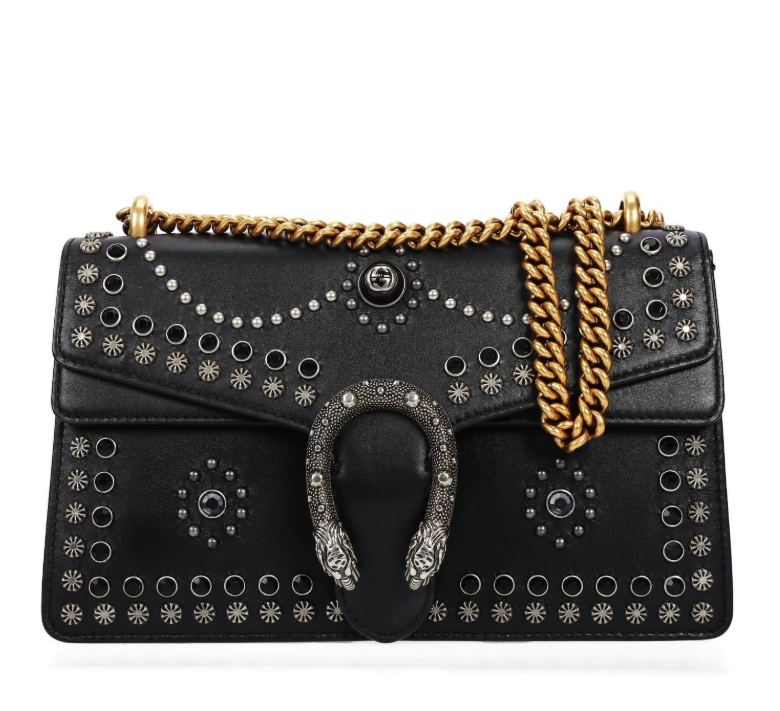 Pre-Owned Gucci Dionysus Black Calfskin Shoulder Bag 22972045
