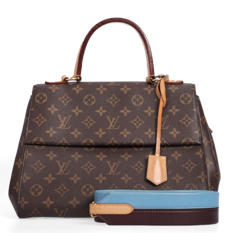 Pre-Owned Louis Vuitton Cluny Monogram Brown Coated Canvas Shoulder Bag 99230448