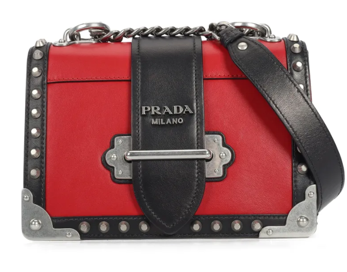 Pre-Owned Prada Cahier Red Calfskin Crossbody Bag 18422702 #34