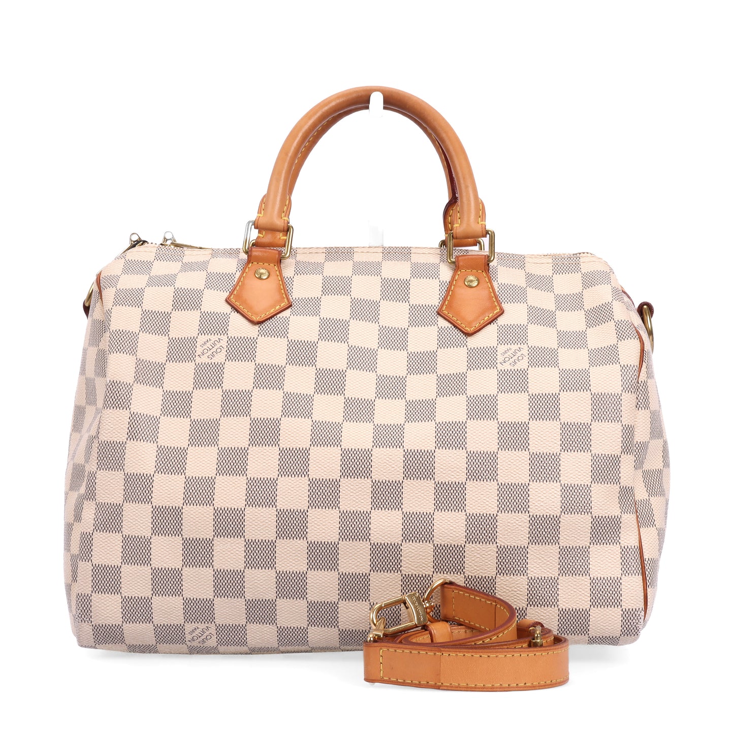 Pre-Owned Louis Vuitton Speedy 30 White Damier Azur Coated Canvas Shoulder Bag 22654486