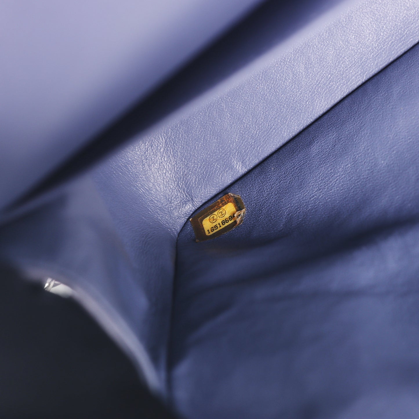 Pre-owned Chanel Cf Purple Lambskin Jumbo Shoulder Bag 25410858