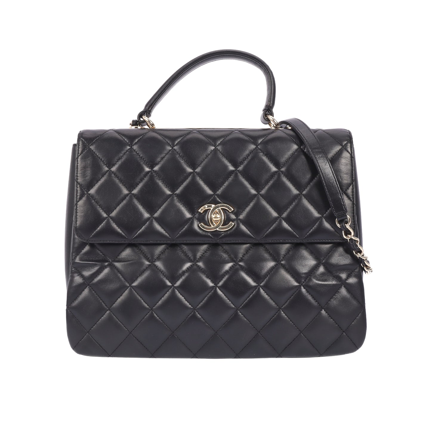 Pre-Owned Chanel Trendy CC Black Quilted Lambskin Shoulder Bag 42416212