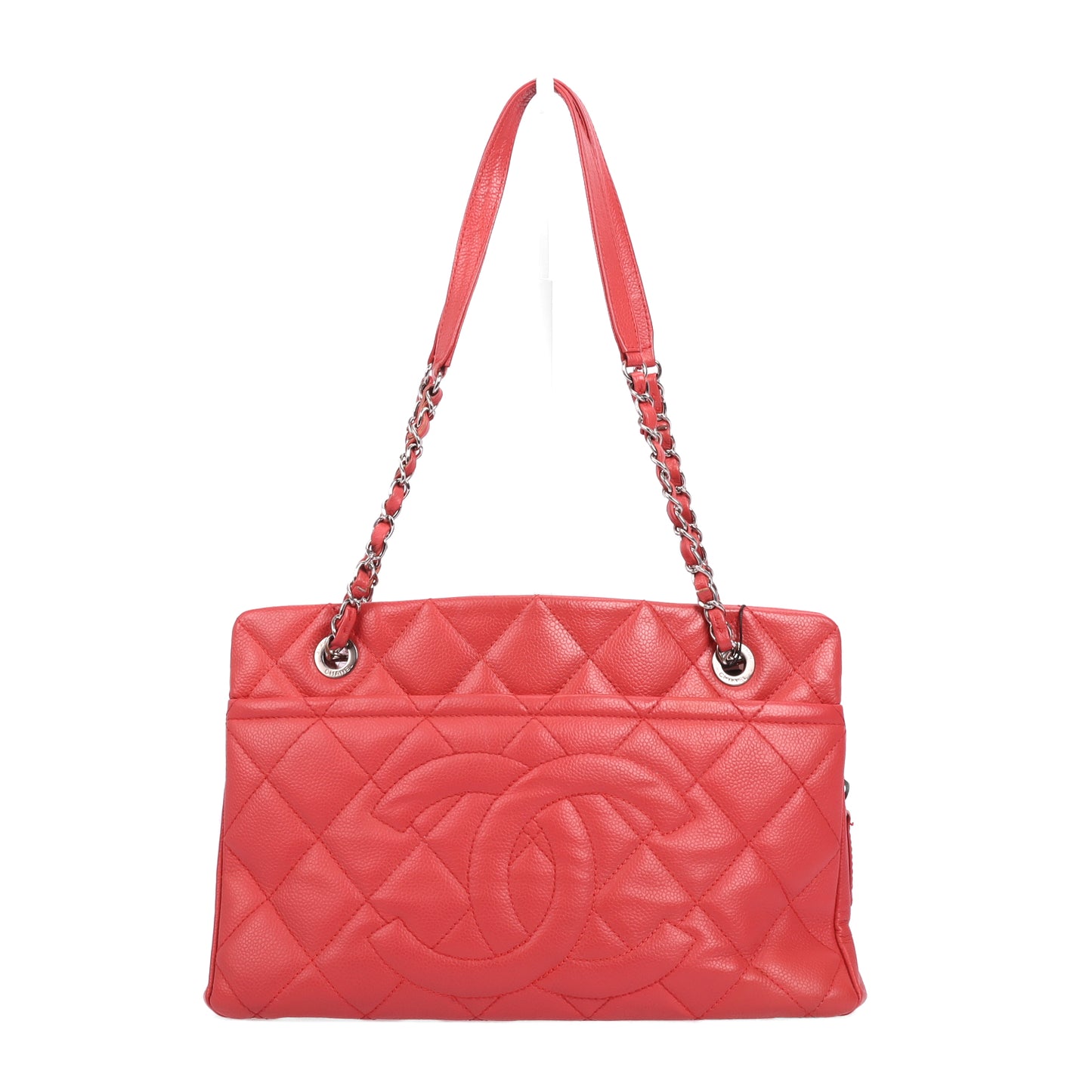 Pre-Owned Chanel Red Calfskin Shoulder Bag 45274846