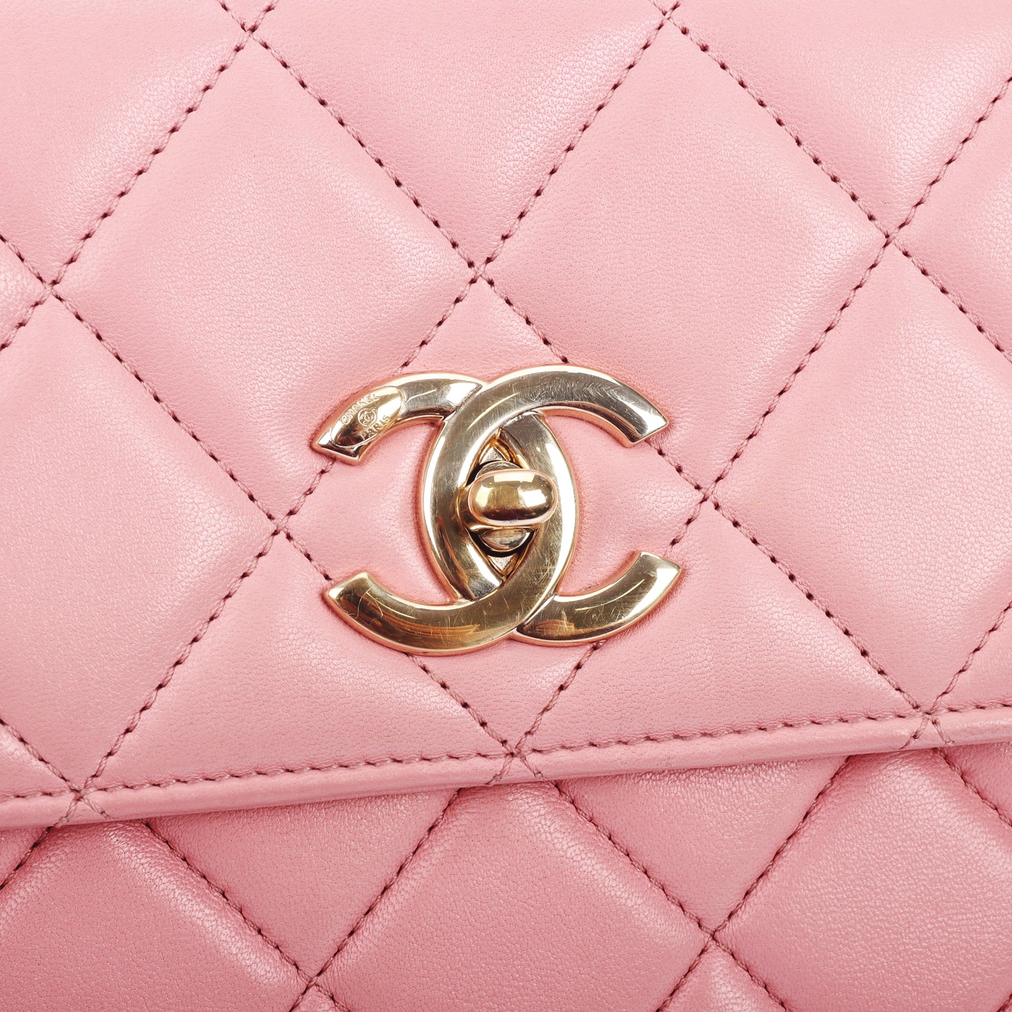 e-Owned Chanel Trendy CC Pink Quilted Lambskin Shoulder Bag 46877862