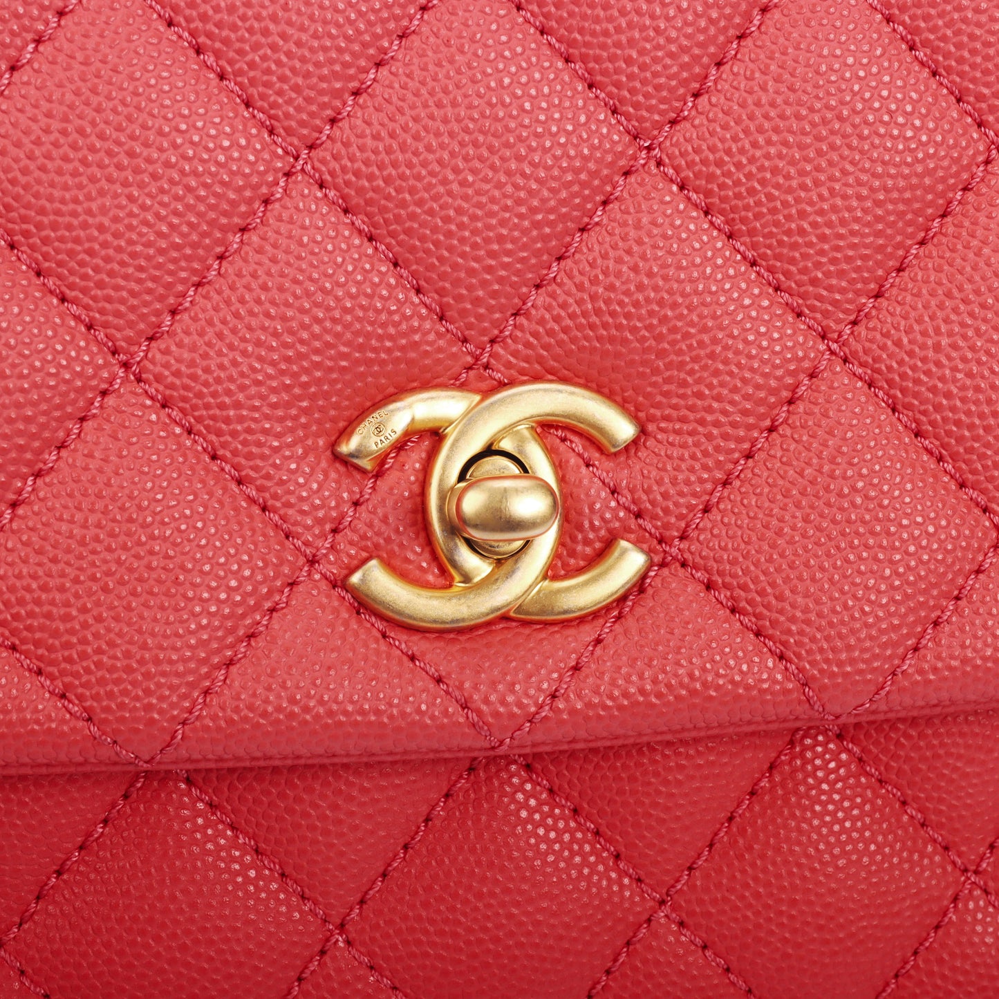 Pre-Owned Chanel Coco Handle Small Light Burgundy Calfskin Crossbody Bag 54062249