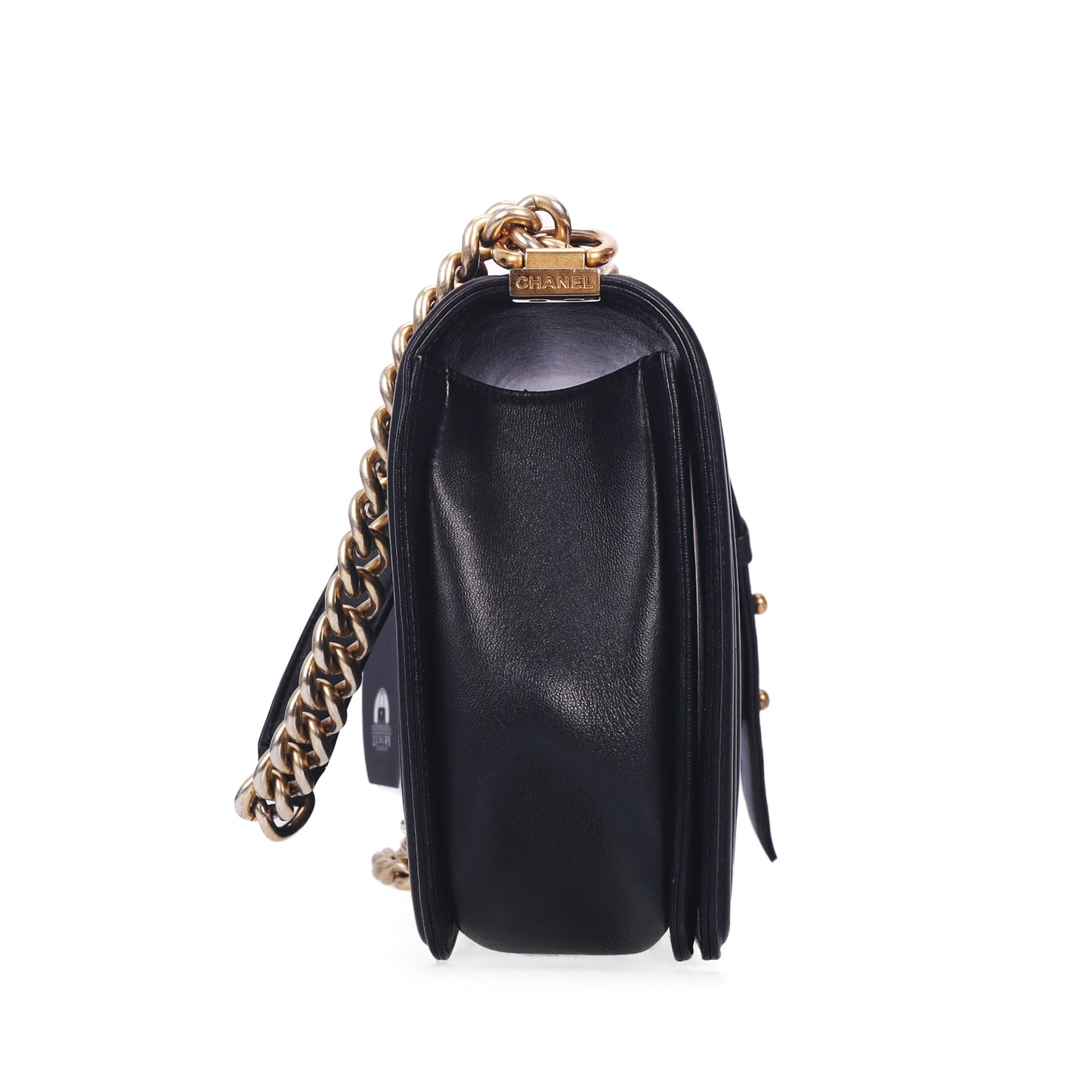 Pre-Owned Chanel Le Boy Black Quilted Lambskin Leather Shoulder Bag 55071493