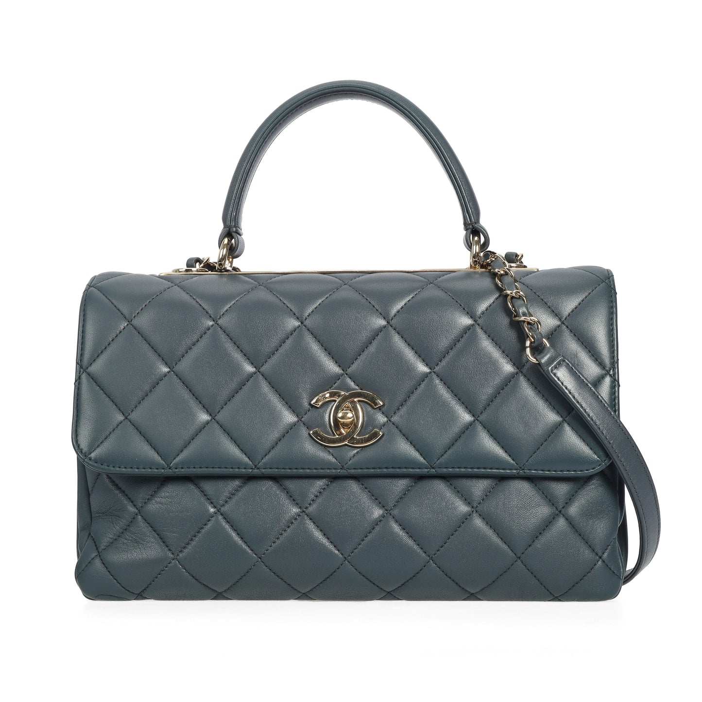 Pre-Owned Chanel Trendy CC Gray Lambskin Crossbody Bag 56474173