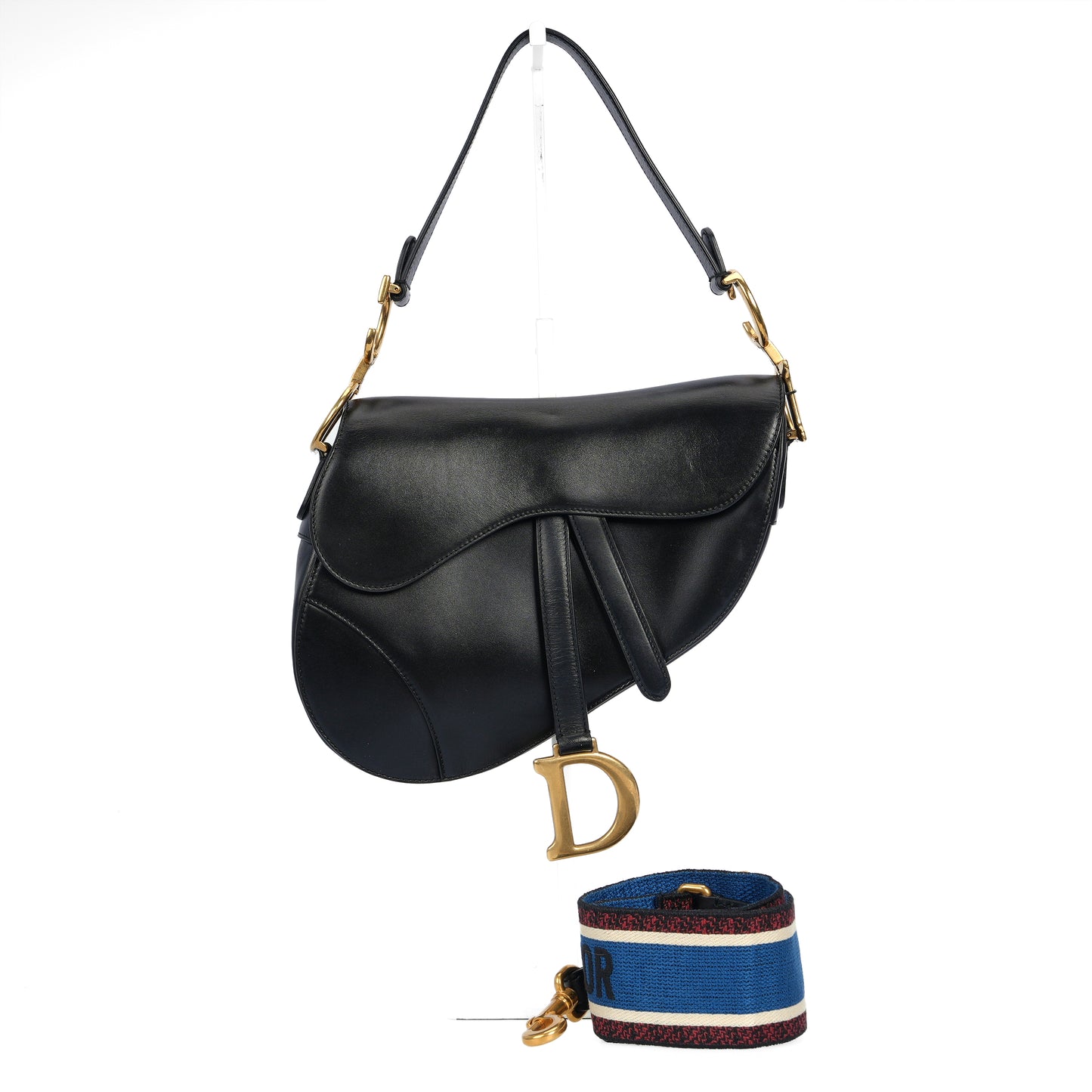 Pre-Owned Dior Saddle Black Calfskin Shoulder Bag 61402360