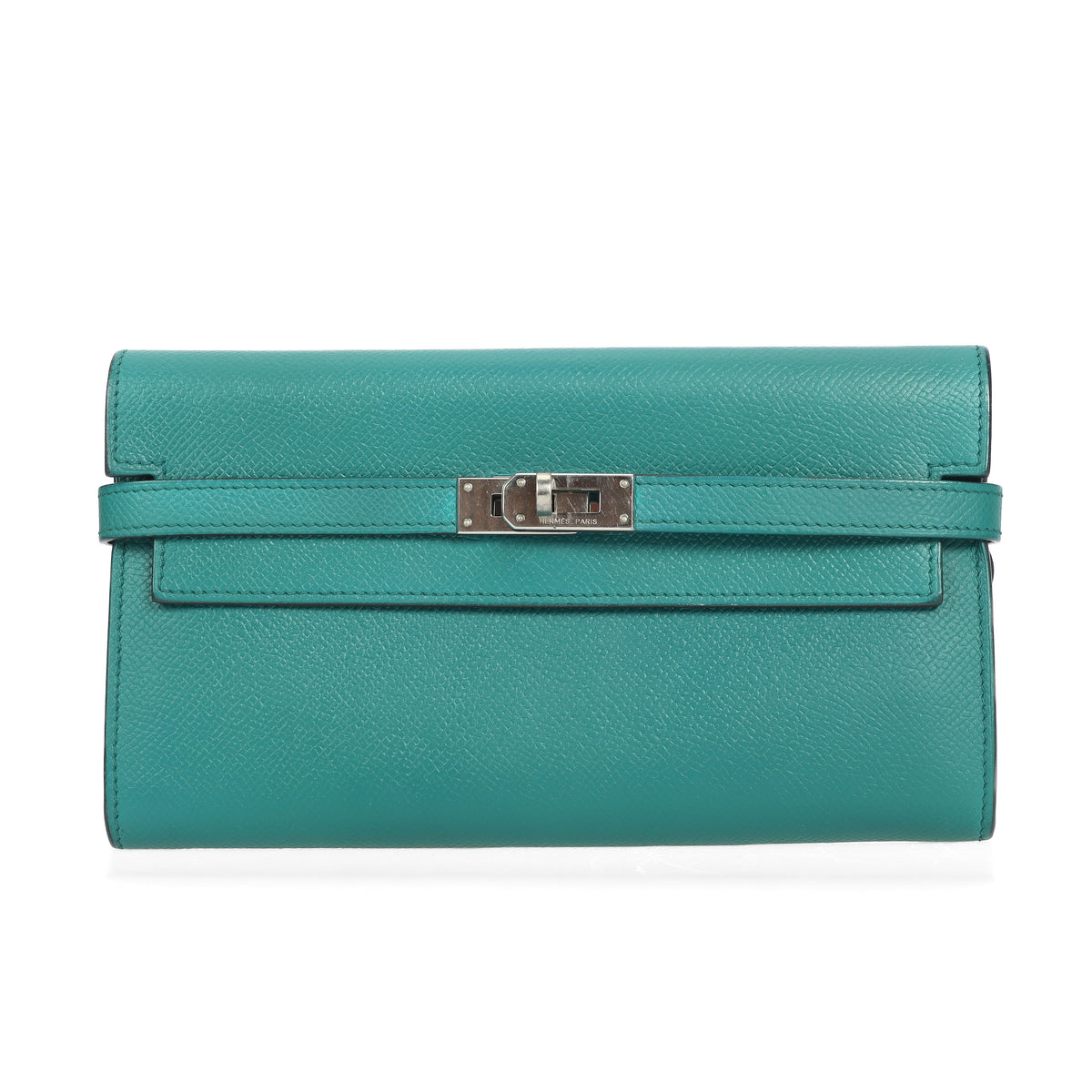 Pre-Owned Hermes Kelly Green Calfskin Wallet 65301199