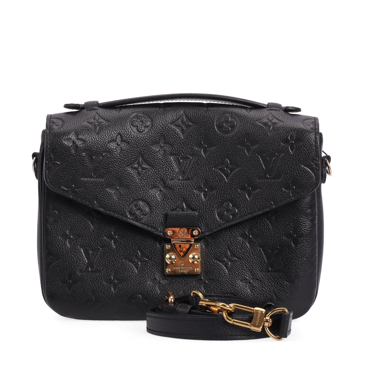 Pre-Owned Louis Vuitton Pochette Metis Black Calfskin Shoulder Bag 69493733