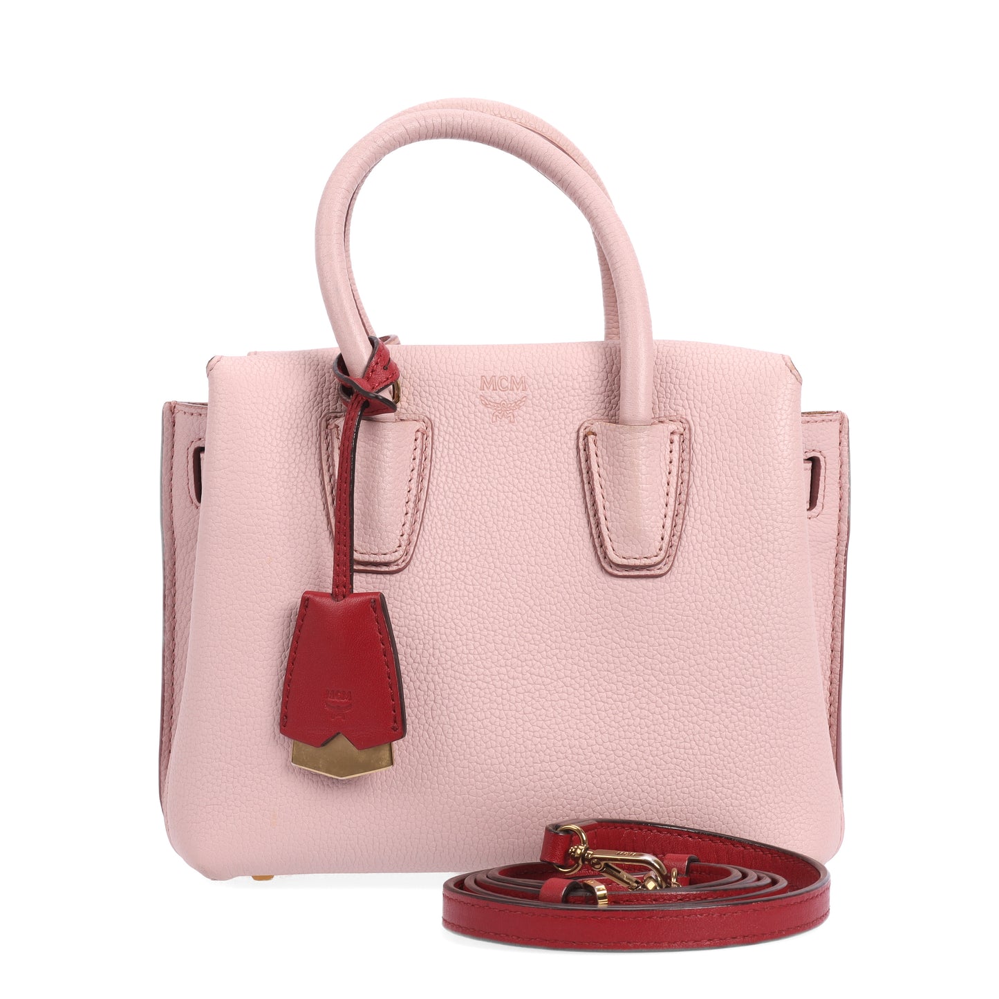 Pre-Owned MCM Milla Pink Leather Crossbody Bag 71521398