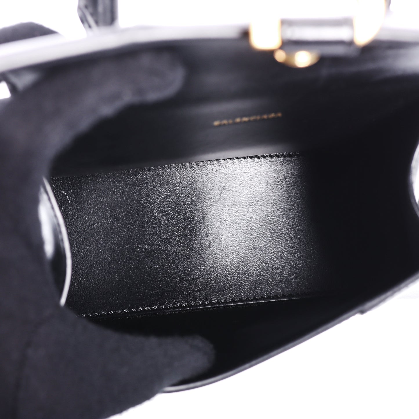 Pre-Owned Balenciaga Hourglass Black Calfskin Shoulder Bag 78430933