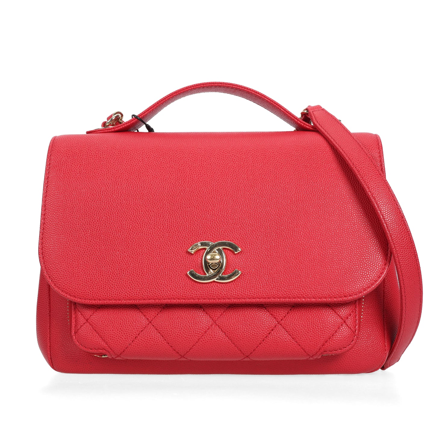 pre-owned chanel business affinity Fuchsia caviar leather crossbody bag 79980174