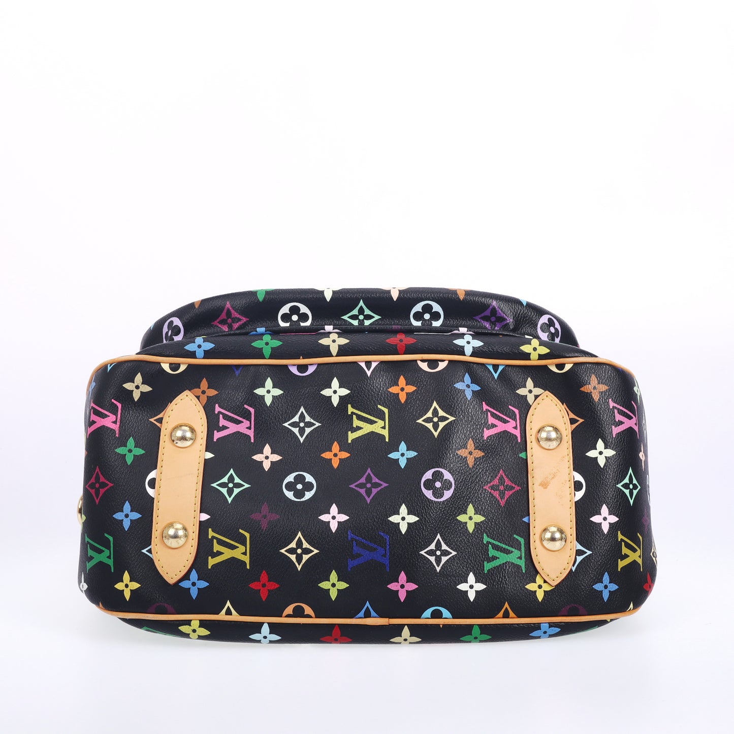 Pre-Owned Louis Vuitton Rita Multicolor Black Monogram Coated Canvas Calfskin Shoulder Bag 82657159