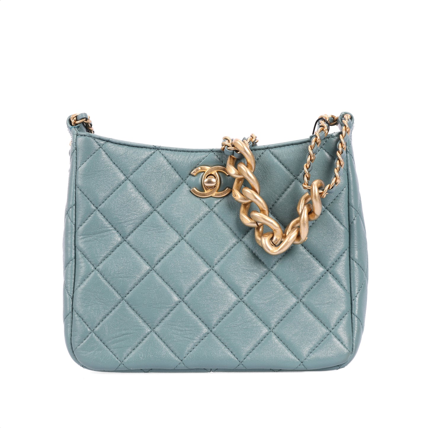 Pre-Owned Chanel Blue Calfskin Crossbody Bag 83961387