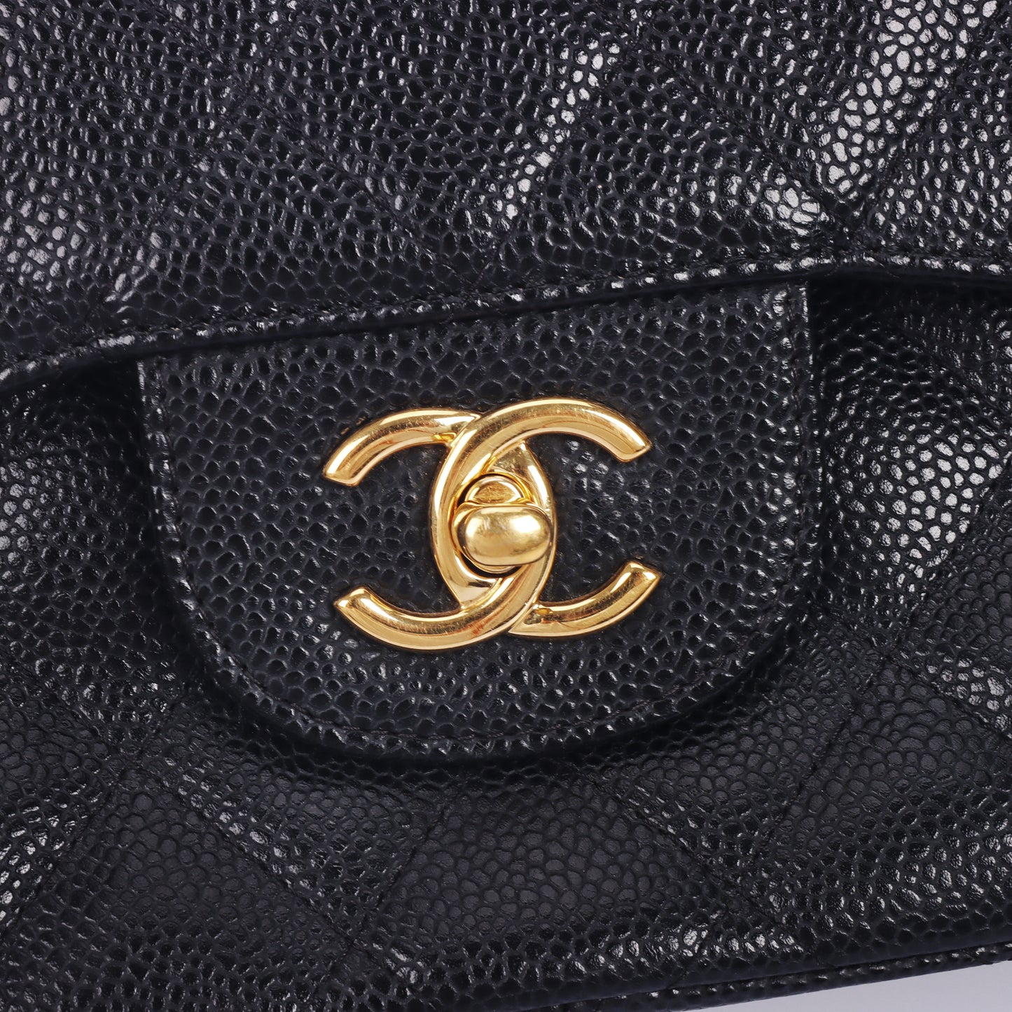 Pre-Owned Chanel Classic Flap Jumbo Black Quilted Calfskin Shoulder Bag 96014873