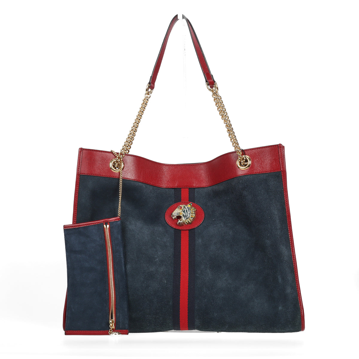 Pre-Owned Gucci Rajah Navy Blue Suede Shoulder Bag 96044565 #34