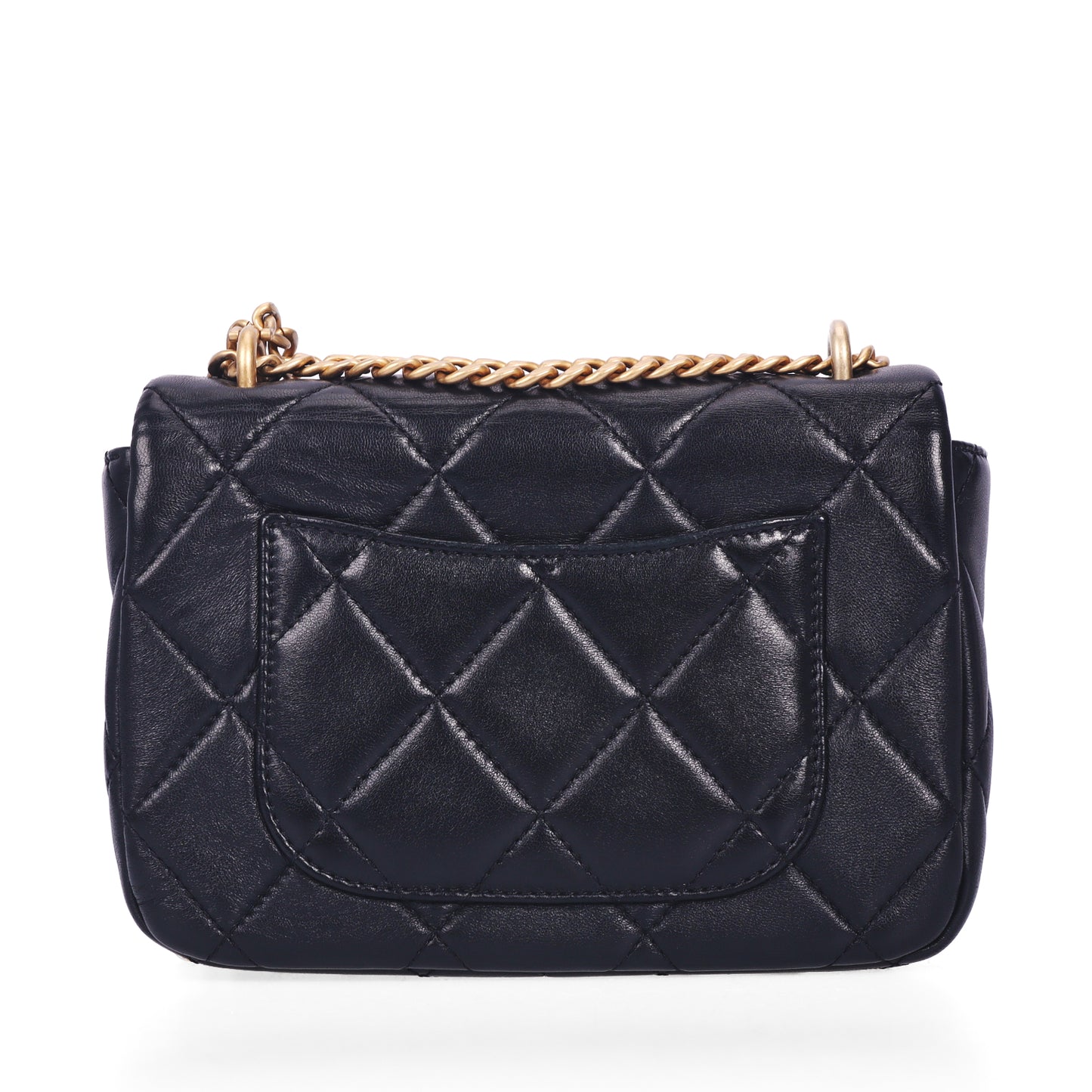 Pre-Owned Chanel Classic Flap Black Quilted Lambskin Leather Shoulder Bag 98609059