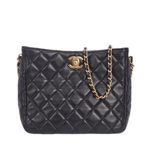 Pre-owned CHANEL Calfskin Shoulder Bags Black 35402776 yj hz