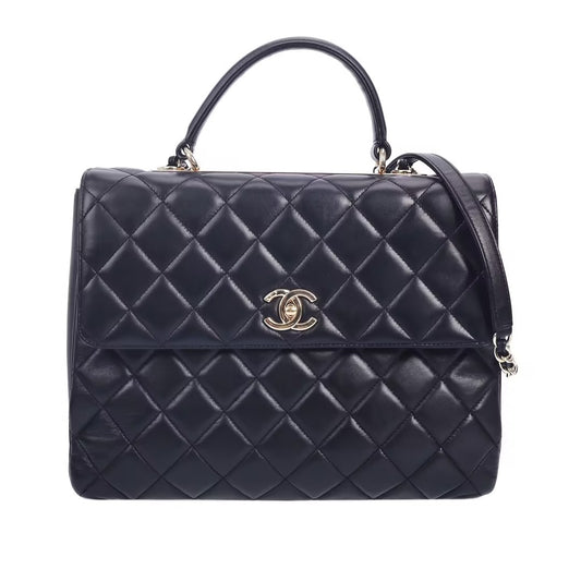 Pre-Owned Chanel trendy medium black crossbody bag 33534650