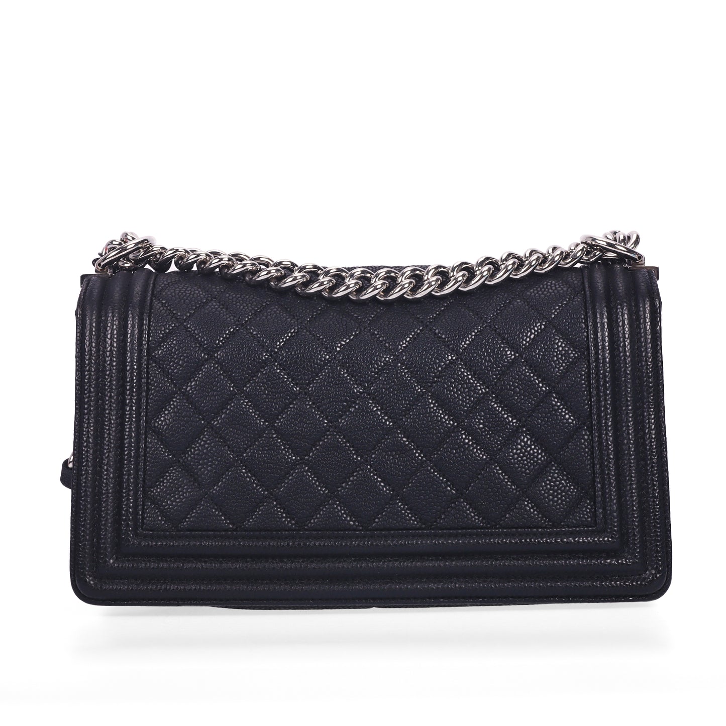 Pre-Owned Chanel Boy Chanel Black Calfskin Shoulder Bag 10503820