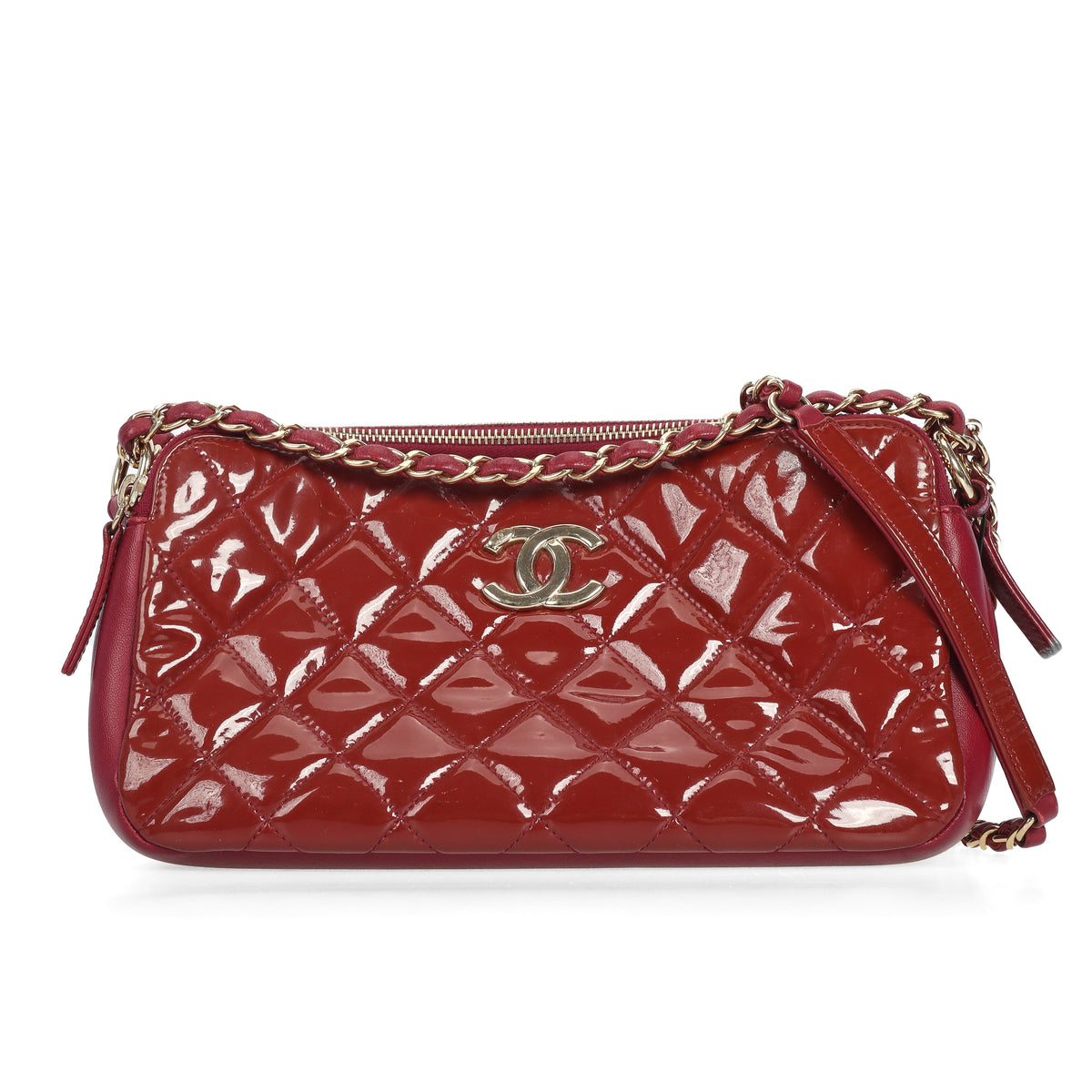Pre-Owned Chanel Red Patent Leather Shoulder Bag 11035416