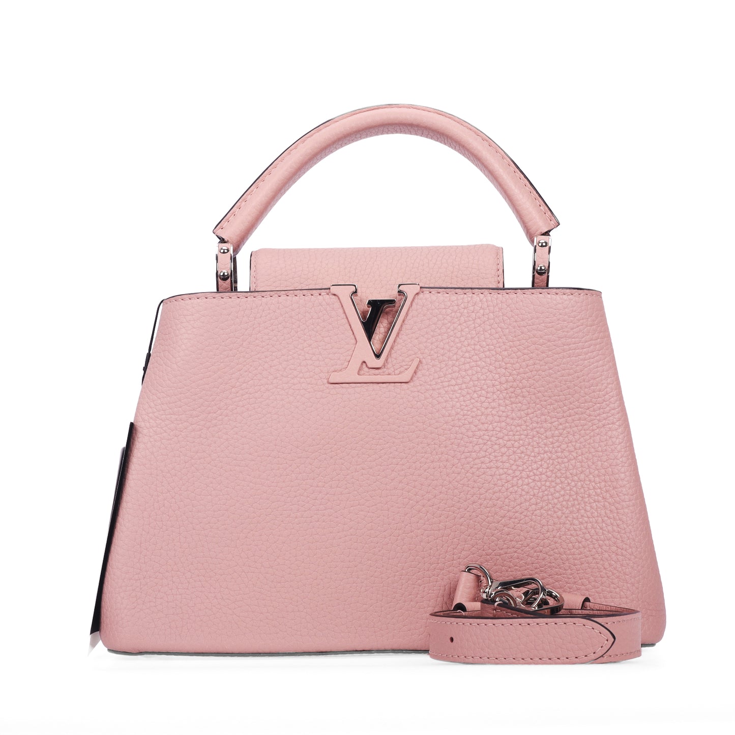 Pre-Owned Louis Vuitton Capucines MM Pink Grained Calfskin Shoulder Bag 12045525