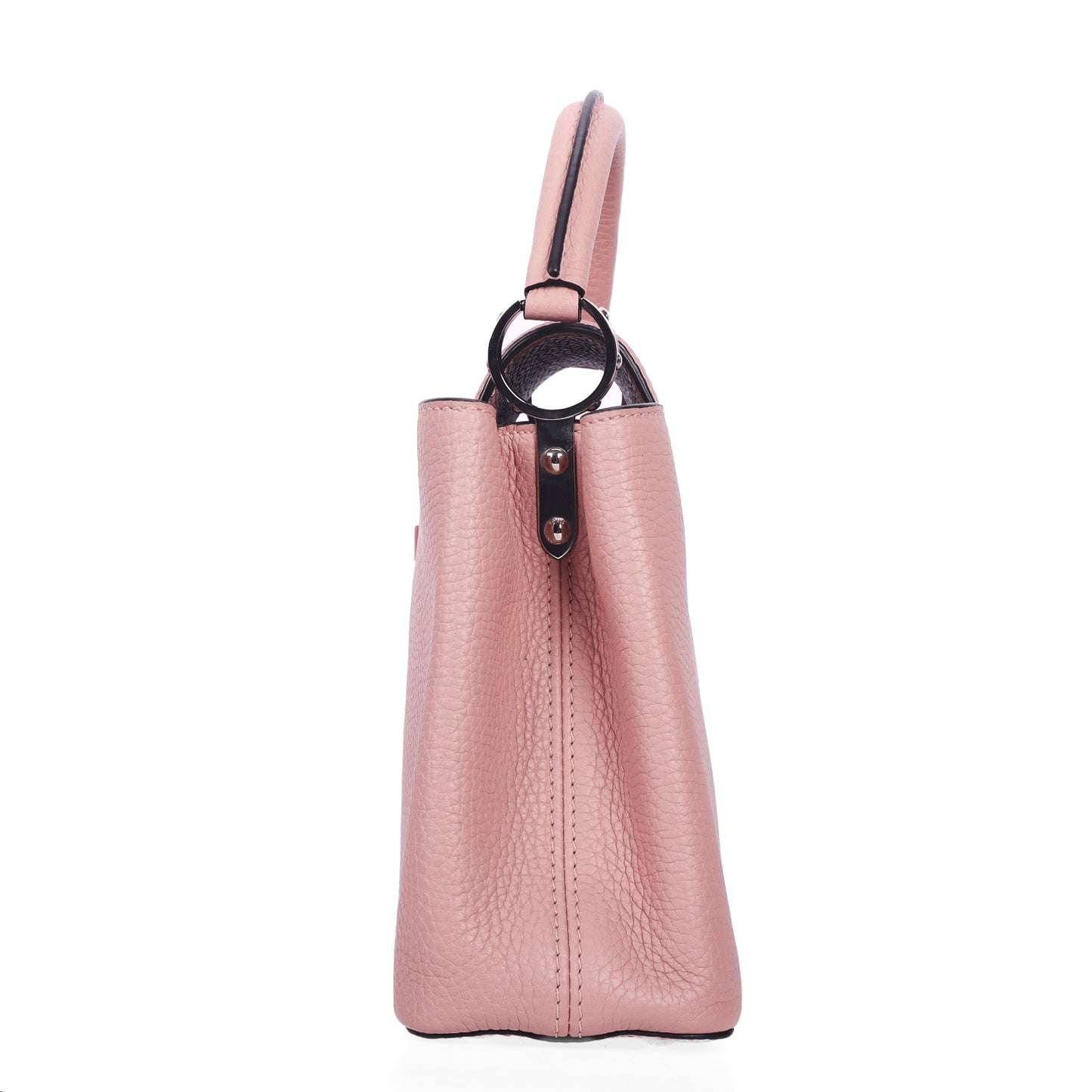 Pre-Owned Louis Vuitton Capucines MM Pink Grained Calfskin Shoulder Bag 12045525