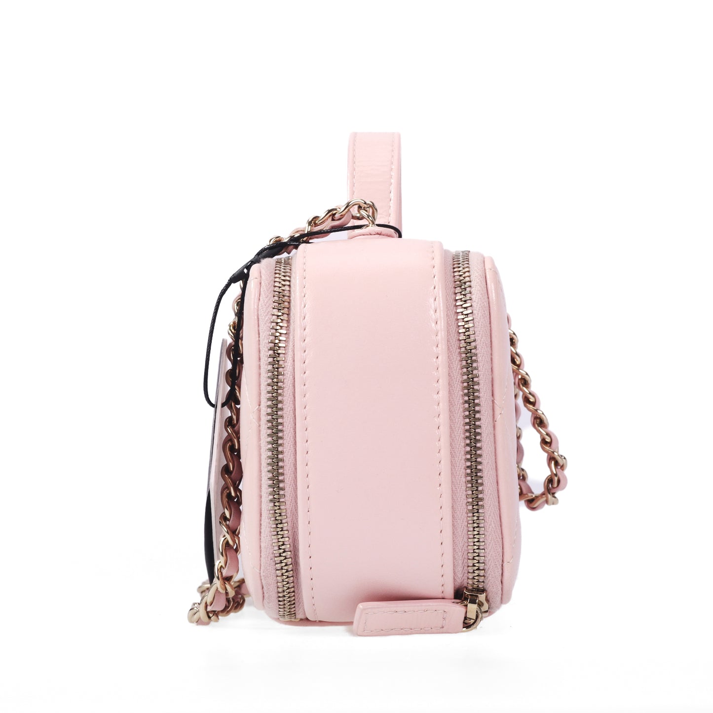 Pre-Owned Chanel Vanity Case Pink Quilted Lambskin Leather Crossbody Bag 12307553 c