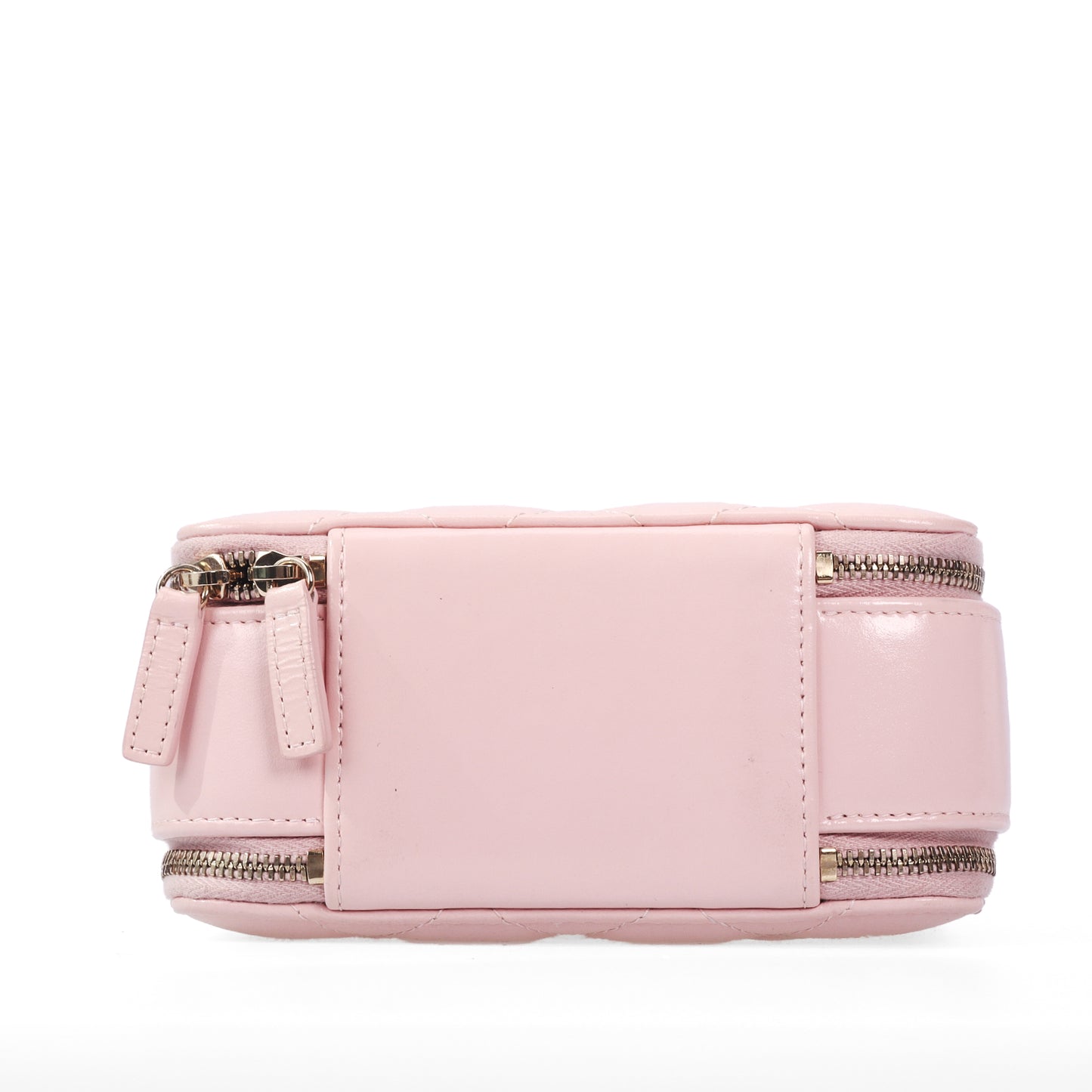 Pre-Owned Chanel Vanity Case Pink Quilted Lambskin Leather Crossbody Bag 12307553 c