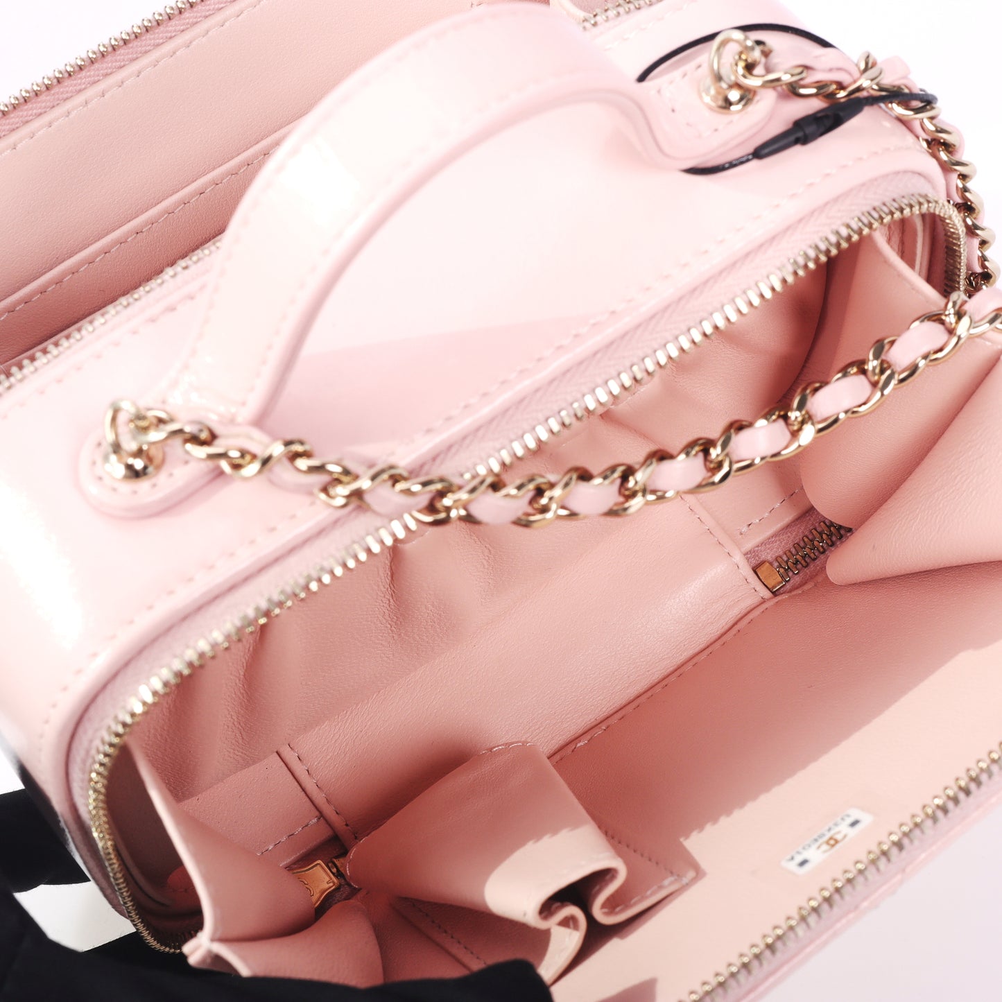 Pre-Owned Chanel Vanity Case Pink Quilted Lambskin Leather Crossbody Bag 12307553 c