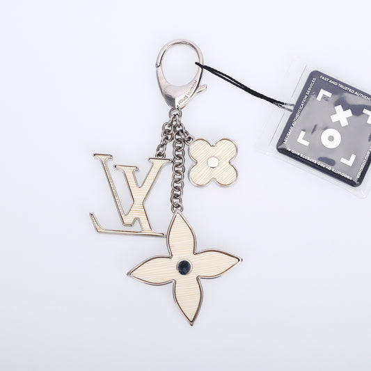Pre-Owned Louis Vuitton Monogram Flower Silver Metal Bag Charm 12615515
