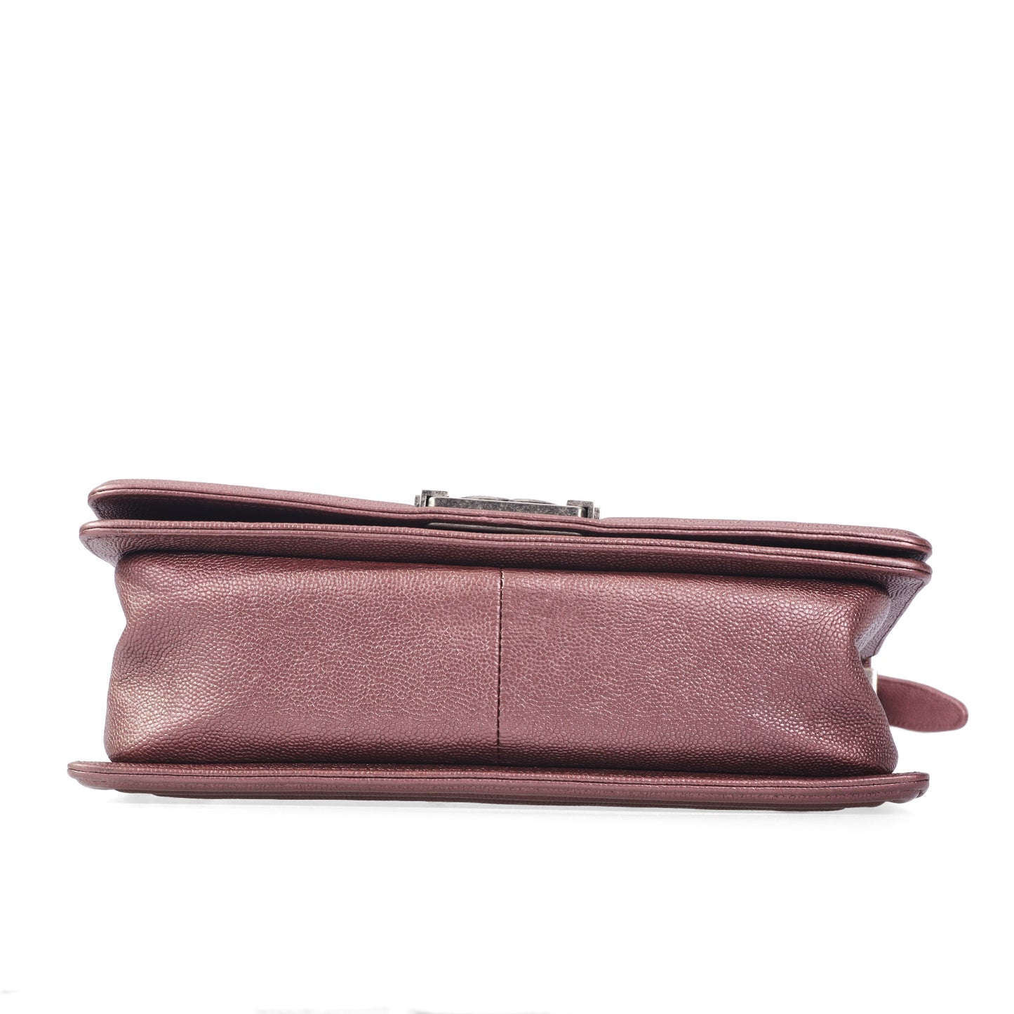 Pre-Owned Chanel Le Boy Purple Chevron Caviar Calfskin Leather Shoulder Bag 12829580 c