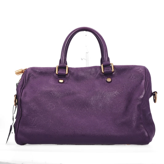 Pre-Owned Louis Vuitton Speedy 30 Purple Monogram Calfskin Leather Shoulder Bag 15293787