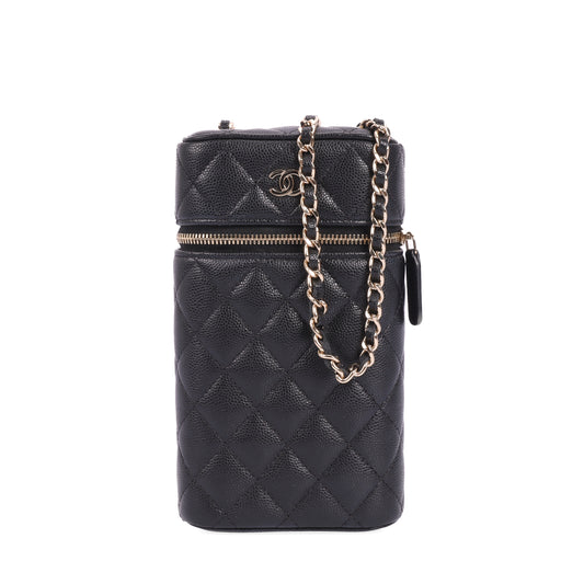 Pre-Owned Chanel Vanity Case Black Caviar Calfskin Crossbody Bag 15294634 jl