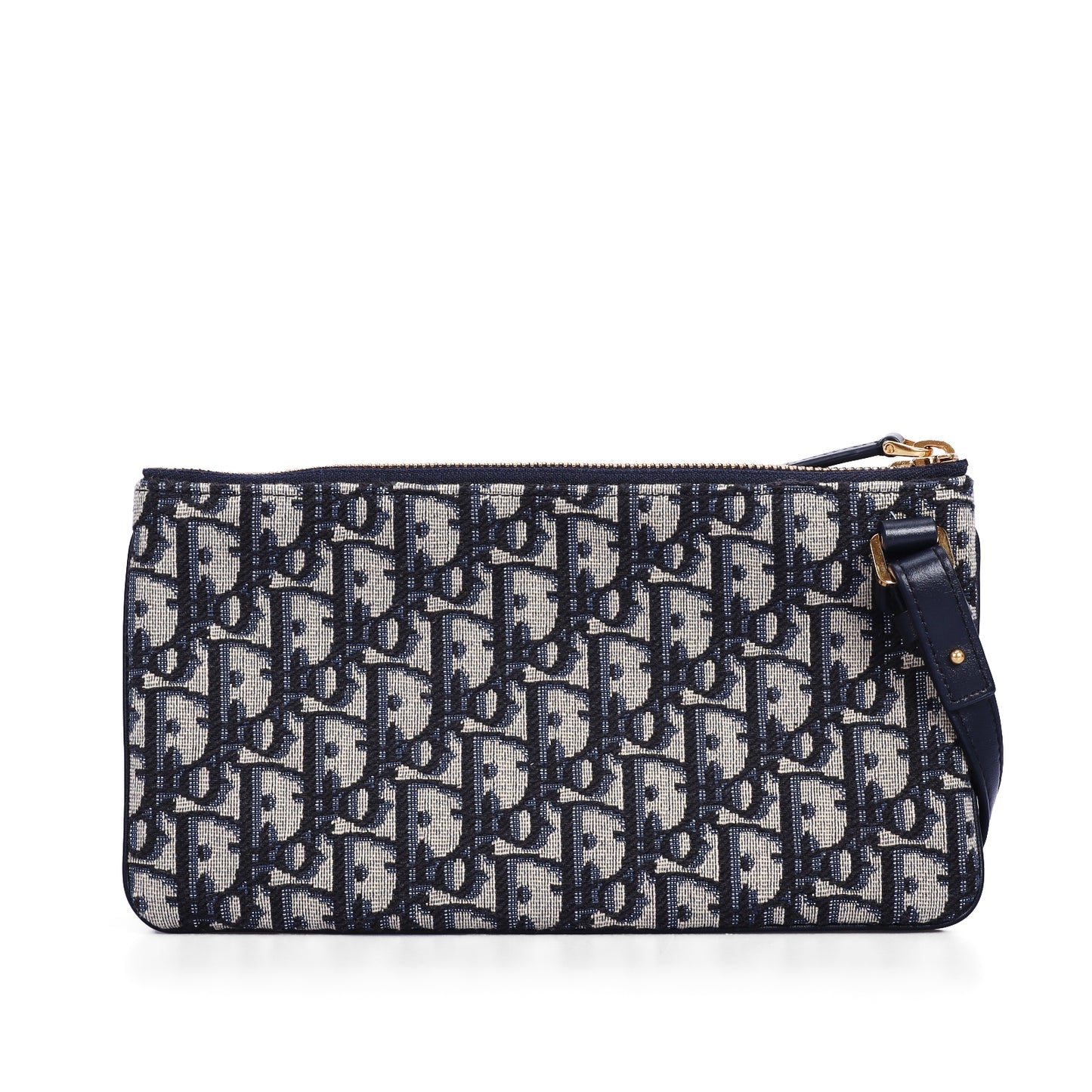 Pre-Owned Dior Oblique Dark Blue Jacquard Canvas Shoulder Bag 16199061