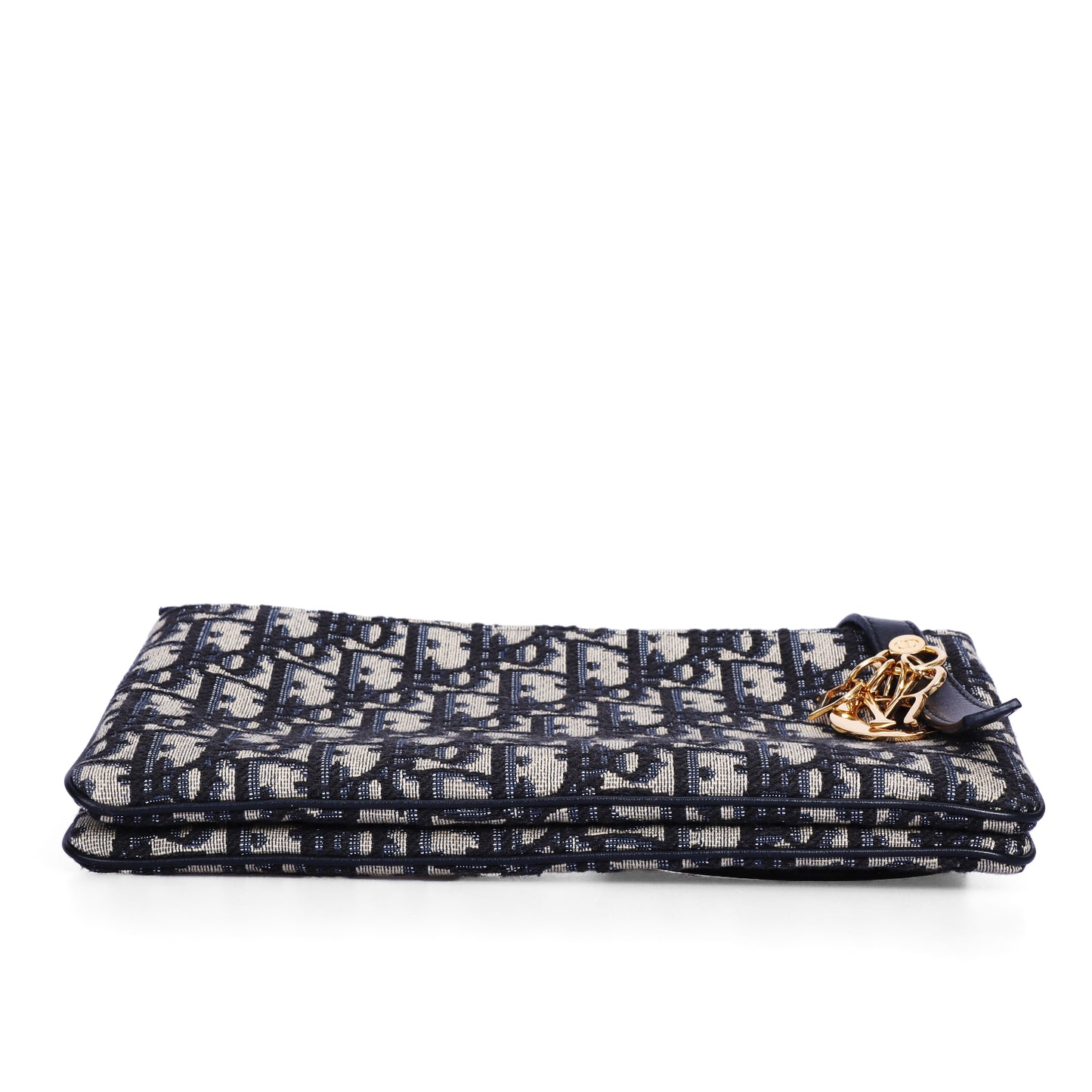 Pre-Owned Dior Oblique Dark Blue Jacquard Canvas Shoulder Bag 16199061