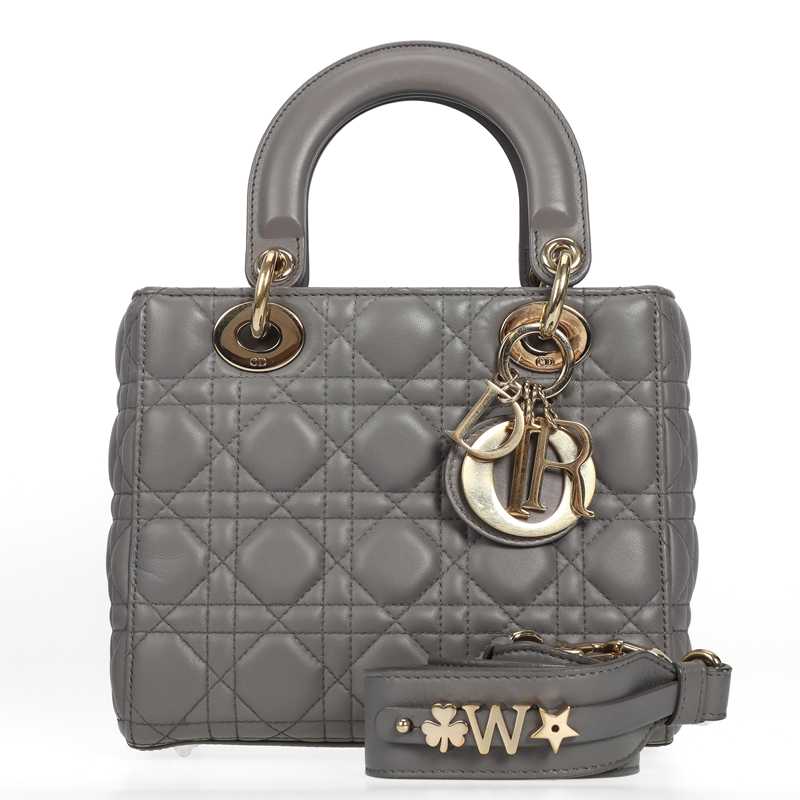 Pre-owned Dior Lambskin Shoulder Bags Lady Grey 88774081 hz