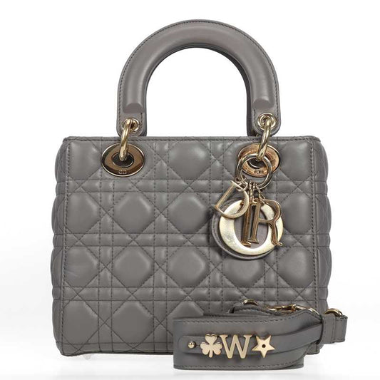 Pre-owned Dior Lambskin Shoulder Bags Lady Grey 88774081 hz