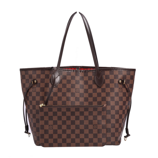 Pre-owned Louis Vuitton Coated Canvas Shoulder Bags Neverfull Brown 47540821