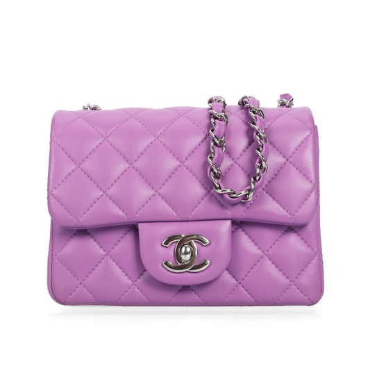 Pre-owned CHANEL Leather Crossbody bags Classic Flap Purple 21974137 hz